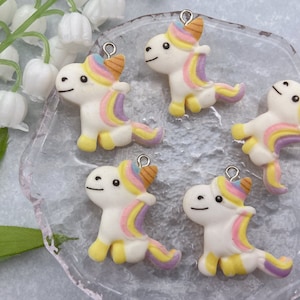 Resin Cute Animal Unicorn Charms Cartoon Charms Pendants For DIY Earring Necklace Bracelet Key Chain Jewelry Making Decoration Accessories