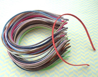 Good quality--50 pcs 5mm wide mixed colors plain satin headband