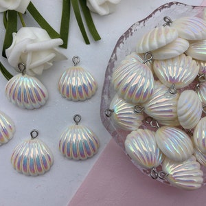 Harts Ocean Shell Charms Örhängen Halsband Armband Pärlhängen DIY Smyckestillverkningstillbehör Nyckelring Decoden Tillbehör