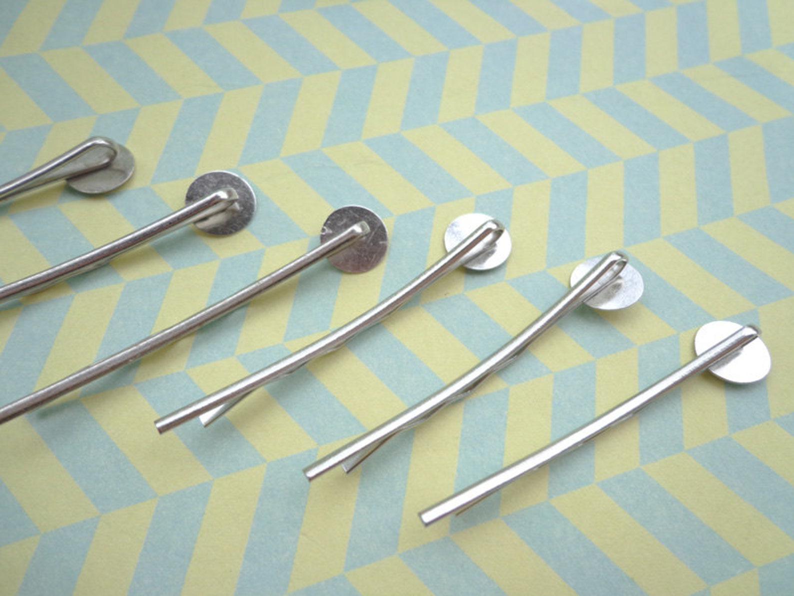 100pcs Silver Tone Straight Bobby Hair Pins With Solder Round Pad Etsy