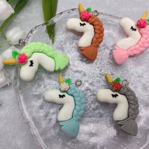 Resin Cute Animal Unicorn Charms Cartoon Charms Pendants For DIY Earring Necklace Bracelet Key Chain Jewelry Making Decoration Accessories