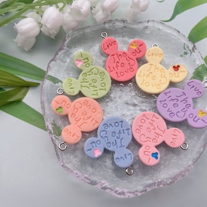 Resin Cute Mickey Head Charm,Mickey Pendants For Jewelry Making,Earring Necklace Bracelet Keychain Decoration Accessories,DIY Craft Supplies