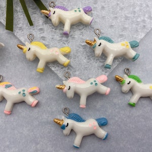 Resin Cute Animal Unicorn Charms Cartoon Charms Pendants For DIY Earring Necklace Bracelet Key Chain Jewelry Making Decoration Accessories