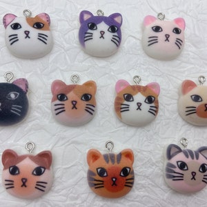 Resin Adorable Cat Animal Charms Earring Necklace Bracelet Bead Pendants DIY Jewelry Decoden Cabochon Keychain Accessories