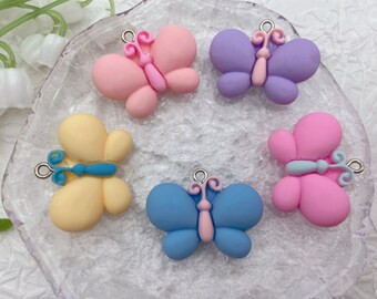 Resin Cute Butterfly Charms,Insect Pendants For Jewelry Making,Earring Necklace Bracelet Findings Decoration Accessories,DIY Craft Supplies