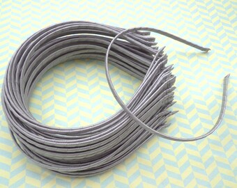 Good quality--50 pcs 5mm wide silver gray  plain satin headband
