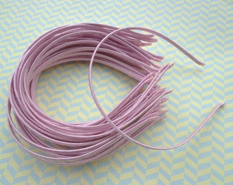 Good quality--10 pcs 5mm wide pink plain satin headband