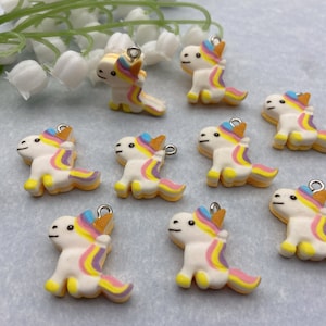Resin Cute Animal Unicorn Charms Cartoon Charms Pendants For DIY Earring Necklace Bracelet Key Chain Jewelry Making Decoration Accessories