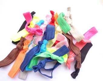 SALE--28 Pcs Hair Ties, No Crease Hair Tie, , Knotted No dent Hair Tie, hair tie bracelet