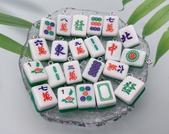 Resin Mahjong Charms,Mahjong Pendants For Jewelry Making,Earring Necklace Bracelet Keychain Decoration Accessories,DIY Craft Supplies