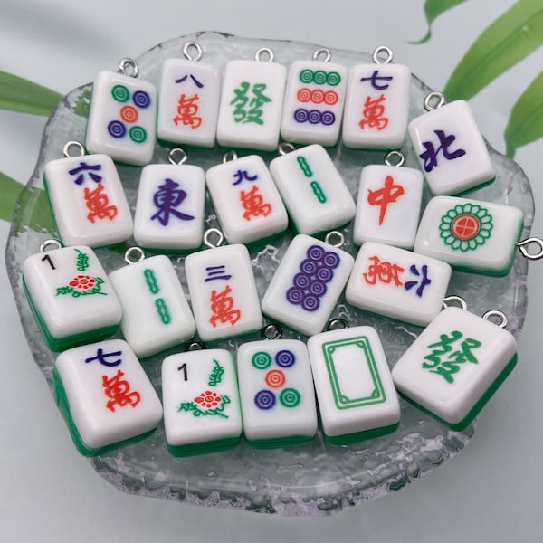 Resin Mahjong Charms,Mahjong Pendants For Jewelry Making,Earring Necklace Bracelet Keychain Decoration Accessories,DIY Craft Supplies