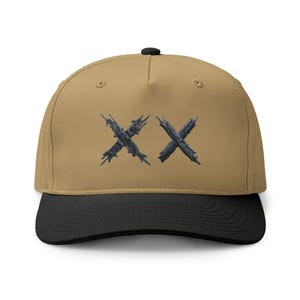 Distressed Double X Embroidered Cap | Two-Tone Trucker Hat