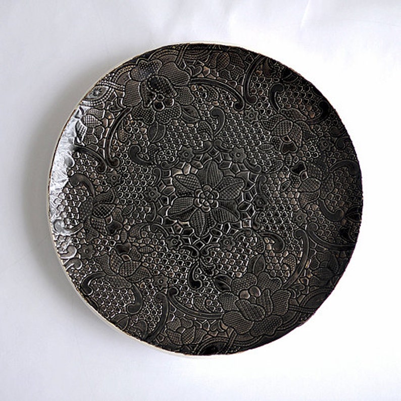 Black ceramic plate BLACK SERVING PLATE ceramic plate for Etsy