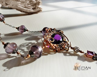 Purple Amethyst statement necklac Amethyst choker necklace Focal Amethyst necklace  Amethyst Sterling Silver choker