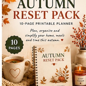 Autumn Planner Printable | Fall Home Reset Checklist | Meal, Budget & Home Organisation