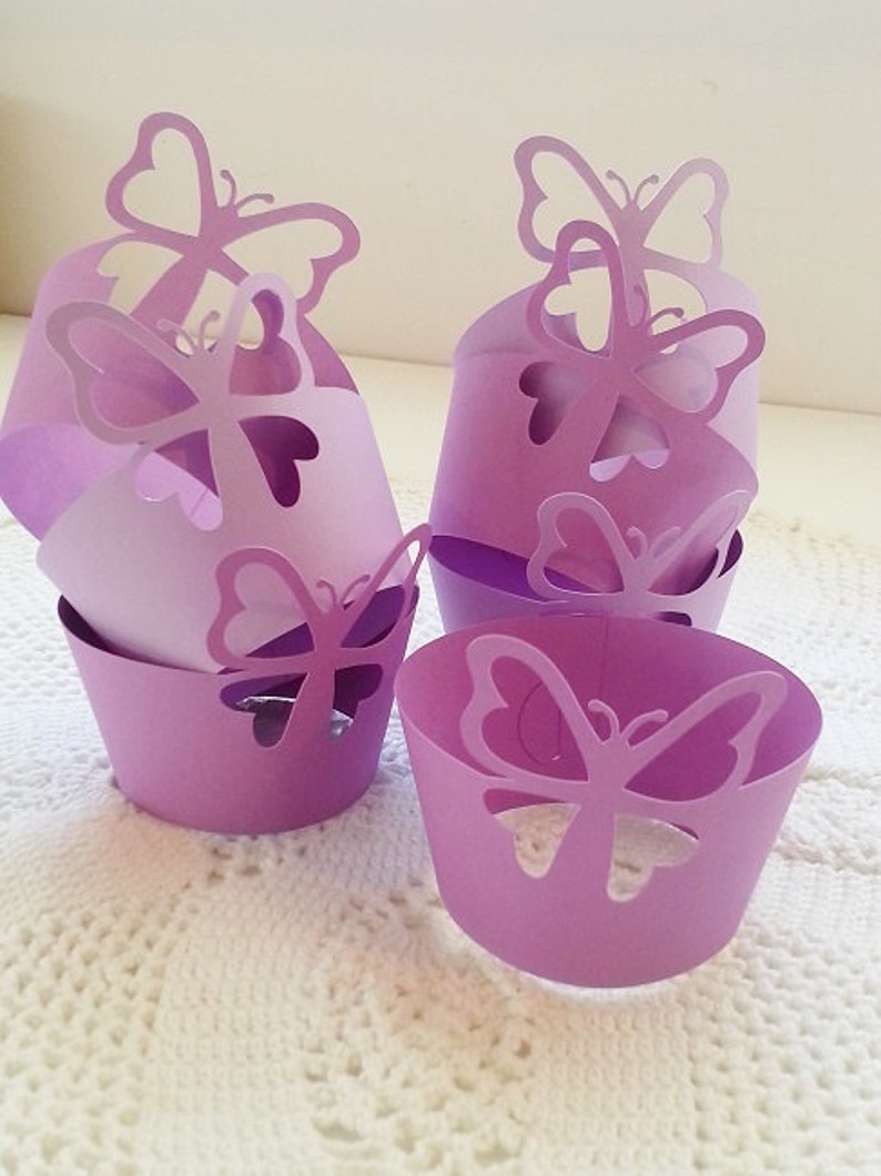 Butterfly Cupcake Wrappers Custom Colors Butterfly Garden Etsy