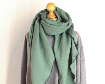 Musselinschal 200 x 65 - mint und viele Farben