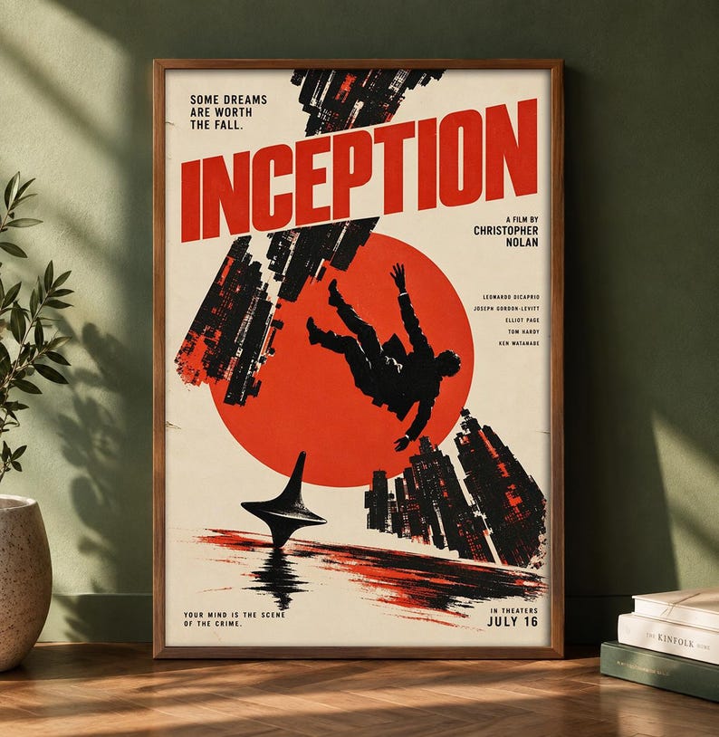 Inception Film Top Inception Movie Poster | Canvas Print | Wall Art | Home Decor - Etsy UK