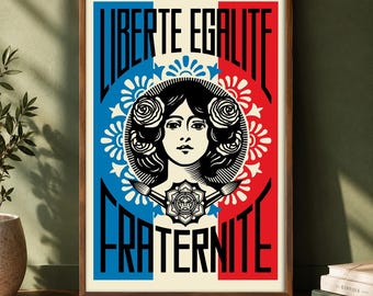 Shepard Fairey, Liberte, egalite, fraternite Poster | Canvas Print | Wall Art | Home Decor