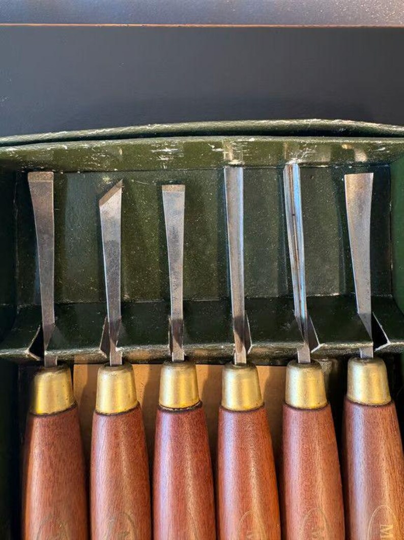 Marples Wood Carving Chisel Set 6 Gouges Boxed with Leaflet Sheffield England image 6