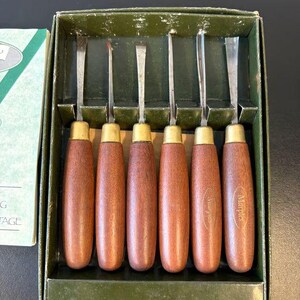Marples Wood Carving Chisel Set 6 Gouges Boxed with Leaflet Sheffield England image 2