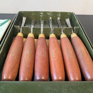 Marples Wood Carving Chisel Set 6 Gouges Boxed with Leaflet Sheffield England image 5