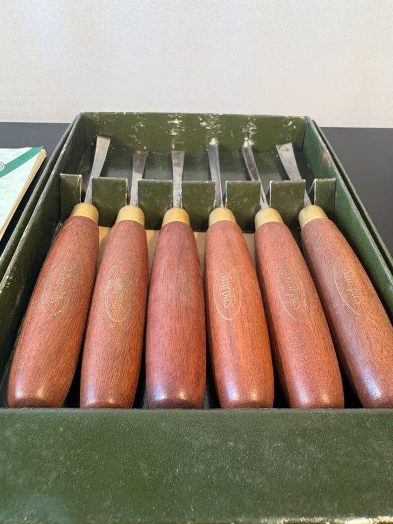 Marples Wood Carving Chisel Set 6 Gouges Boxed with Leaflet Sheffield England image 5