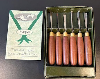 Marples Wood Carving Chisel Set 6 Gouges Boxed with Leaflet Sheffield England