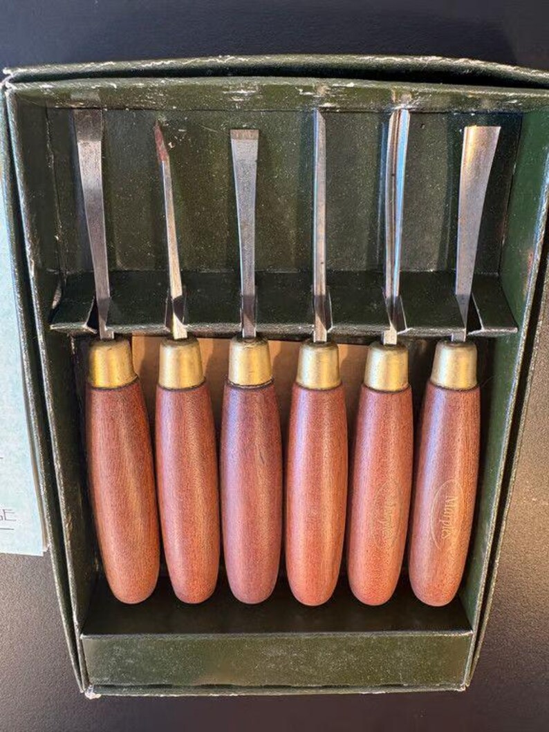 Marples Wood Carving Chisel Set 6 Gouges Boxed with Leaflet Sheffield England image 3