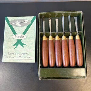 Marples Wood Carving Chisel Set 6 Gouges Boxed with Leaflet Sheffield England image 4
