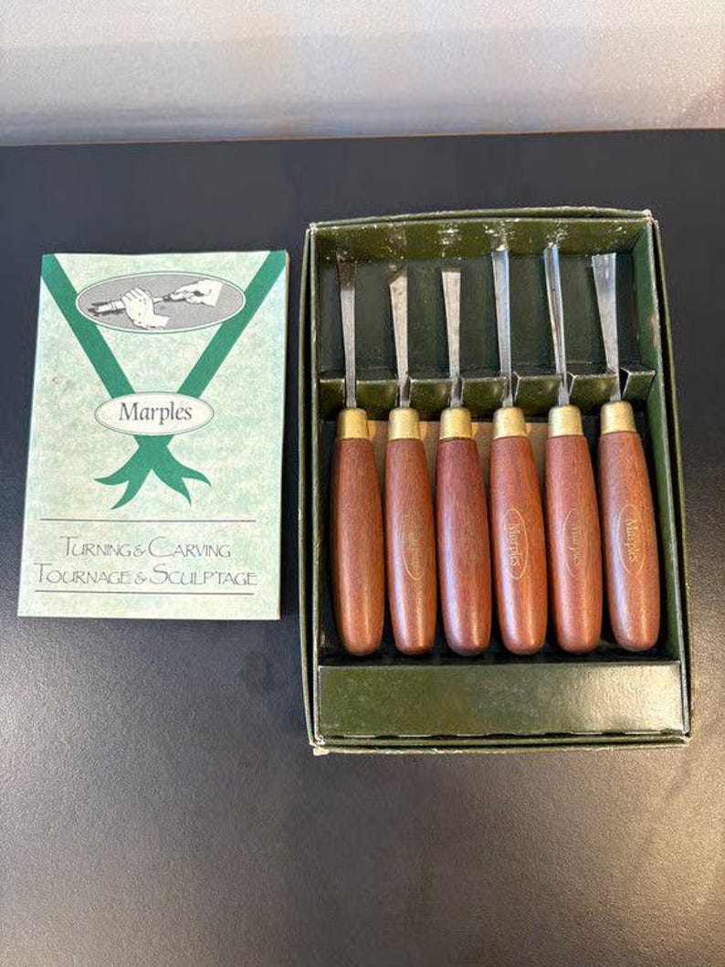 Marples Wood Carving Chisel Set 6 Gouges Boxed with Leaflet Sheffield England image 4