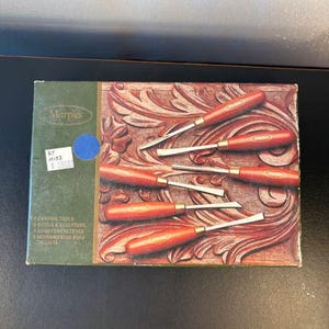 Marples Wood Carving Chisel Set 6 Gouges Boxed with Leaflet Sheffield England image 8