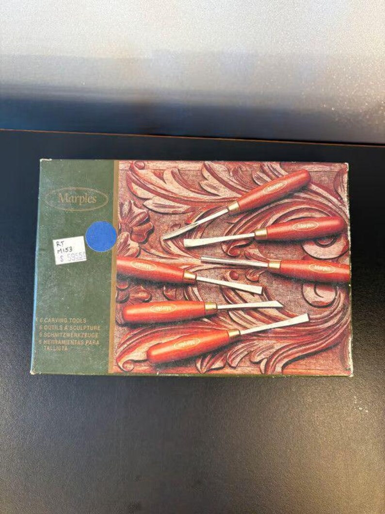 Marples Wood Carving Chisel Set 6 Gouges Boxed with Leaflet Sheffield England image 8