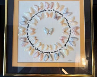 4pc Set Framed Butterfly Specimen Art Inspirational Quote Wall Decor