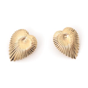 Boucles d'oreilles puces dorées à l'or fin 24 carats / Collection Cœur Sacré pur GM image 6