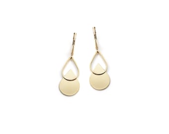 Boucles d'oreille dorées à l'or fin 24 carats / Collection Léiade