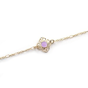 ブレスレット doré à l'or fin 24 カラット et pierre semi-précieuse / Collection Dentelle GM