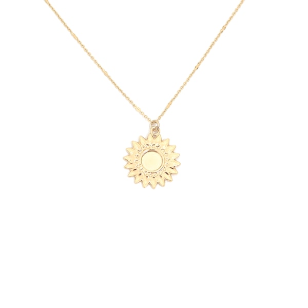 Collier fleuri doré à l'or fin 24 carats / Collection Sunflower pur