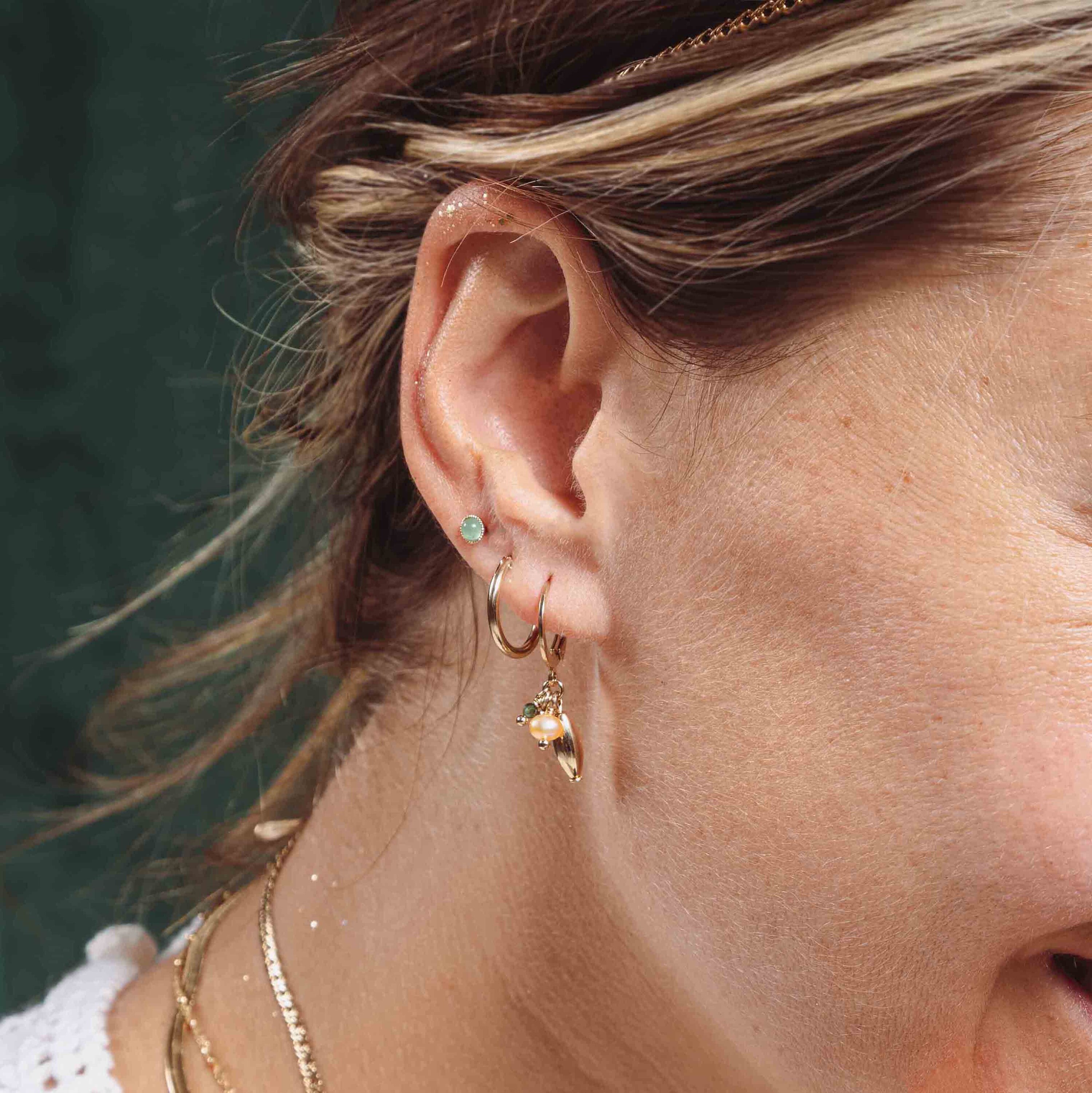 Boucles D'oreilles Femme En Or Plaqué - Style Cercle Doré Minimaliste - Lot De 2