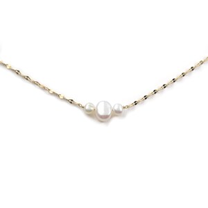 Collier doré à l'or fin 24 カラットとパール ナチュレル / コレクション アロハ トリプル
