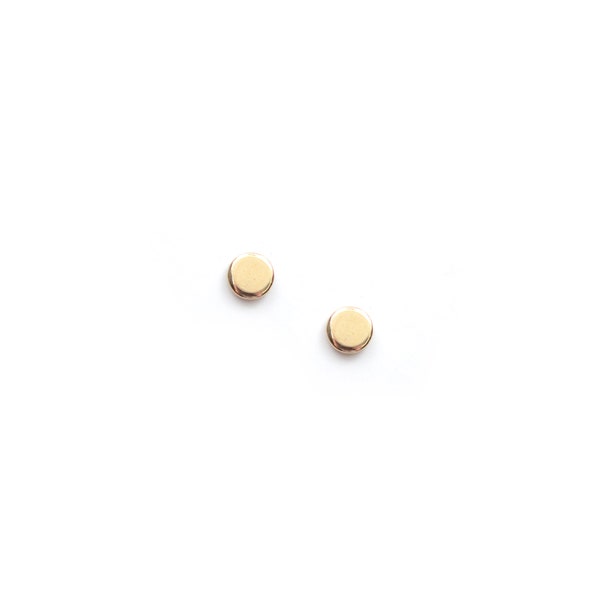 Boucles d'oreille mini puce dorée à l'or fin 24 carats / Collection Rond