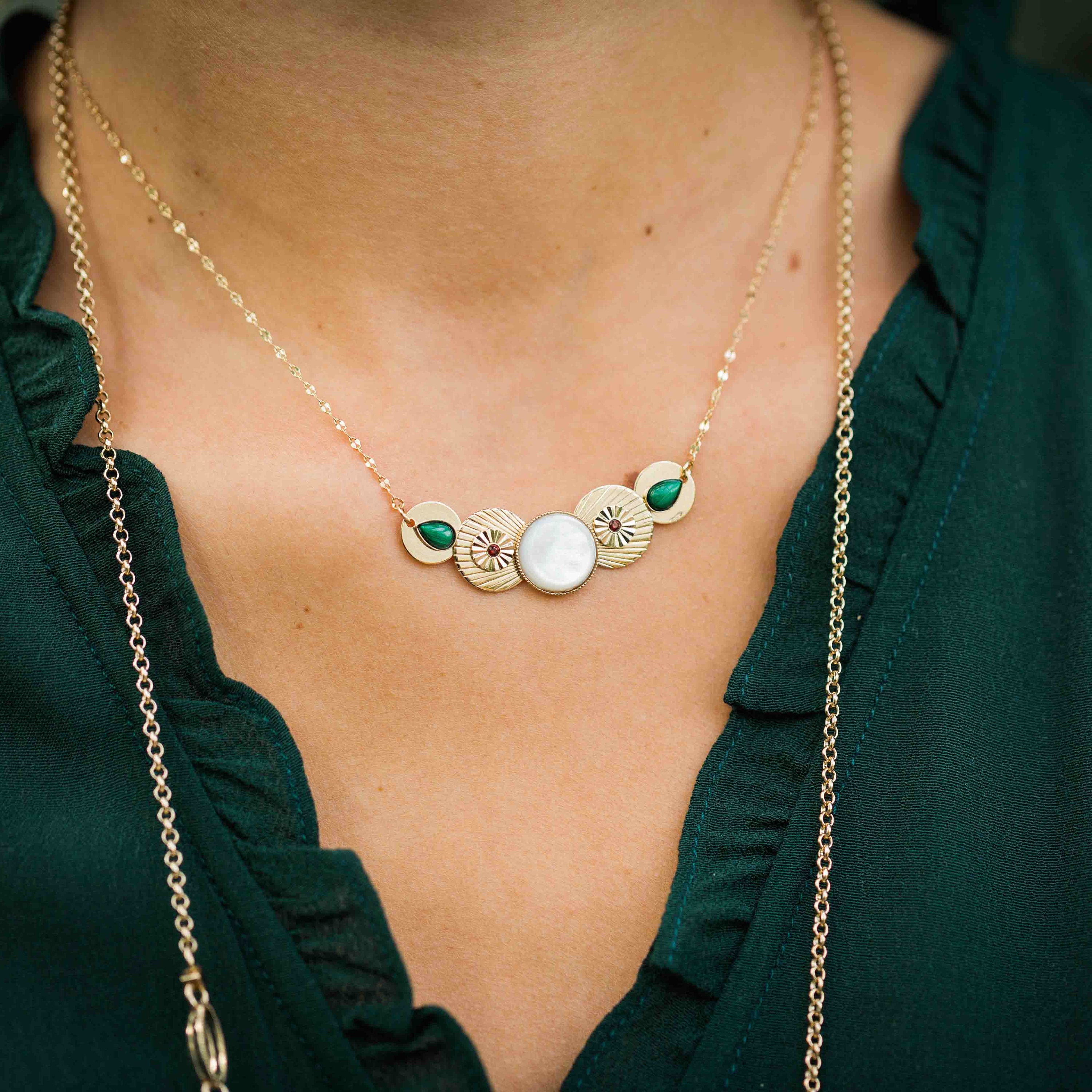 Collier Ethnique Doré Long 60cm - Artisanat Du Monde, Neuf De Stock Jamais Porté