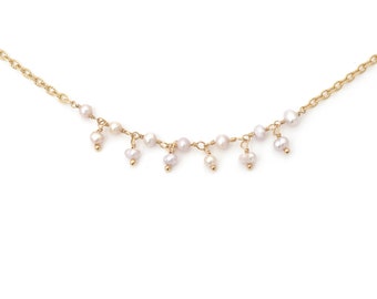 Collier doré à l'or fin 24 carats et perles d'eau douce / Collection Perle Pampille
