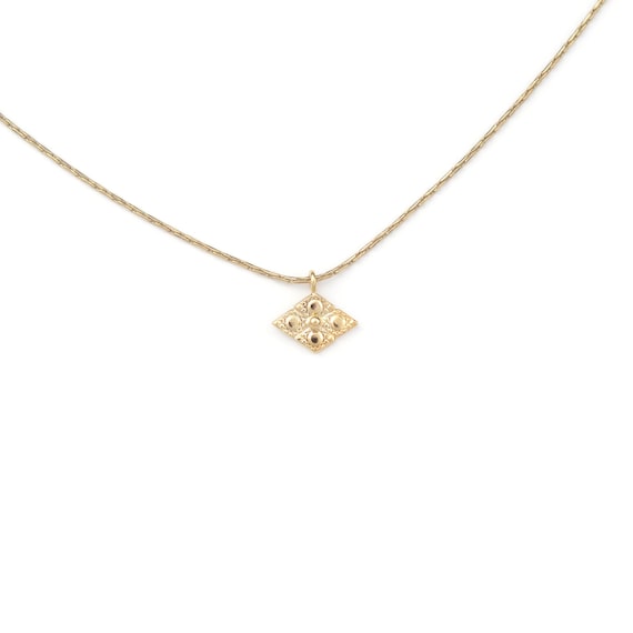 Collier Losange Doré à L'or Fin 24 Carats Collection Tzia Pur