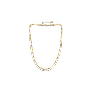 Collier double rangs doré à l&#39;or fin 24 carats / Collection Pépite double