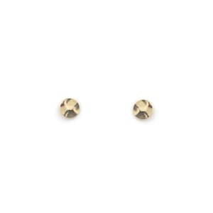 Boucles d'oreilles puces martelées dorées à l'or fin 24 carats / Collection Moon pur