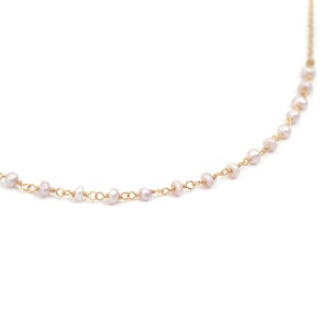 Collier doré à l'or fin 24 カラットとパールドードゥース / Collection Prisme
