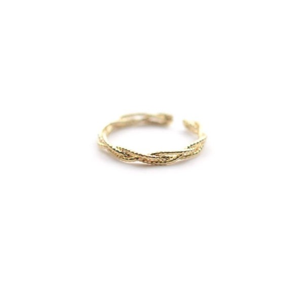 Bague feine tressée plaquée à l'or fin 24 Karat / Kollektion Tresse pure