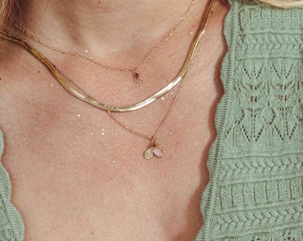 Collier kette platte doré à l'or fin 24 Karat / Kollektion Mirage pur