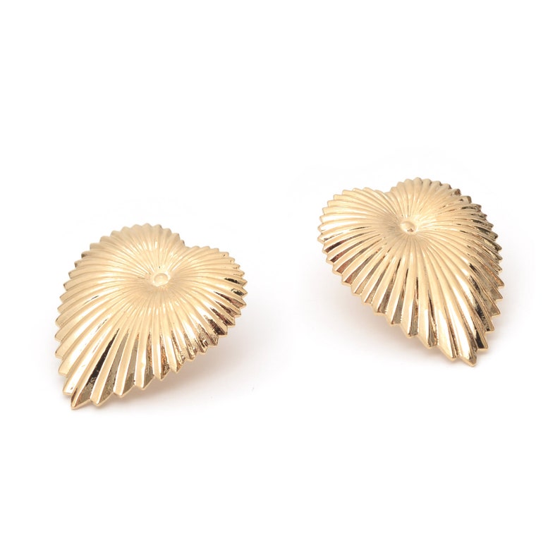 Boucles d'oreilles puces dorées à l'or fin 24 carats / Collection Cœur Sacré pur GM image 4